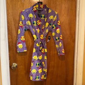 Joe Boxer Purple Emoji Kids Pajama Robe
